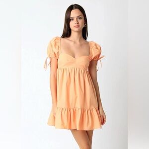 Olivaceous Peach Mini Dress